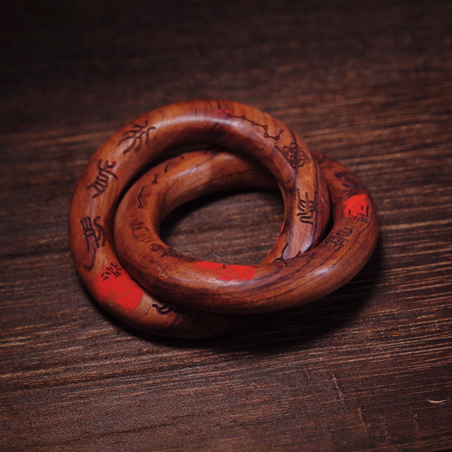 Taoist Yin-Yang Ring - Lightning Jujube Wood Cosmic Circle Talisman - karmafu