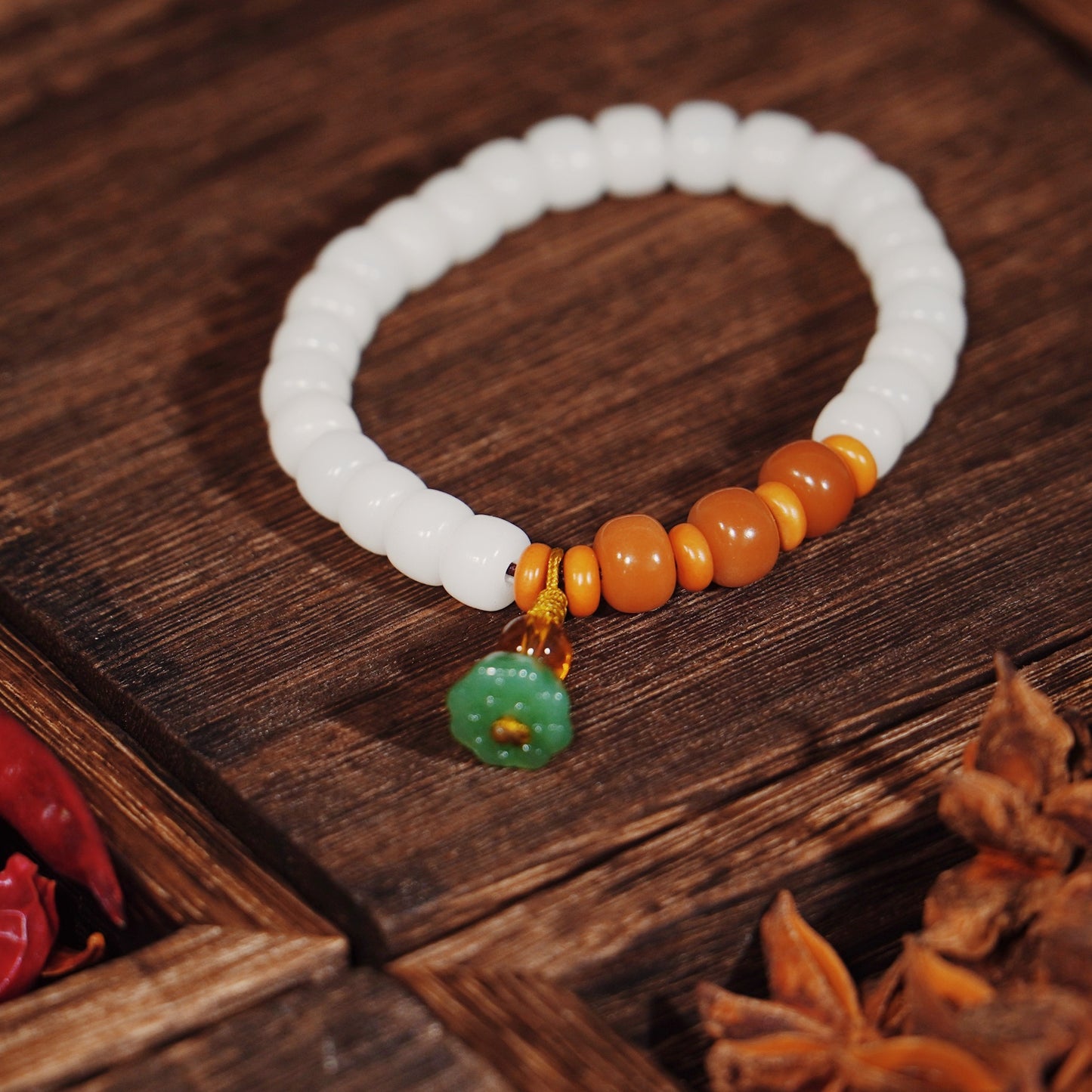 Sacred Child-Blessing Bodhi Mala - 27 Sage Beads with Lotus Seedpod Charm for Fertility & Healthy Pregnancy - karmafu