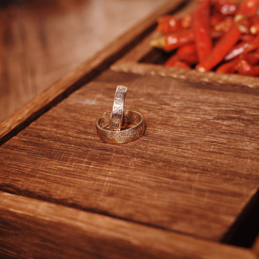 Sacred Thunder Lord Talisman Ring - S925 Silver Adjustable Cross Scripture Amulet for Wealth & Protection - karmafu