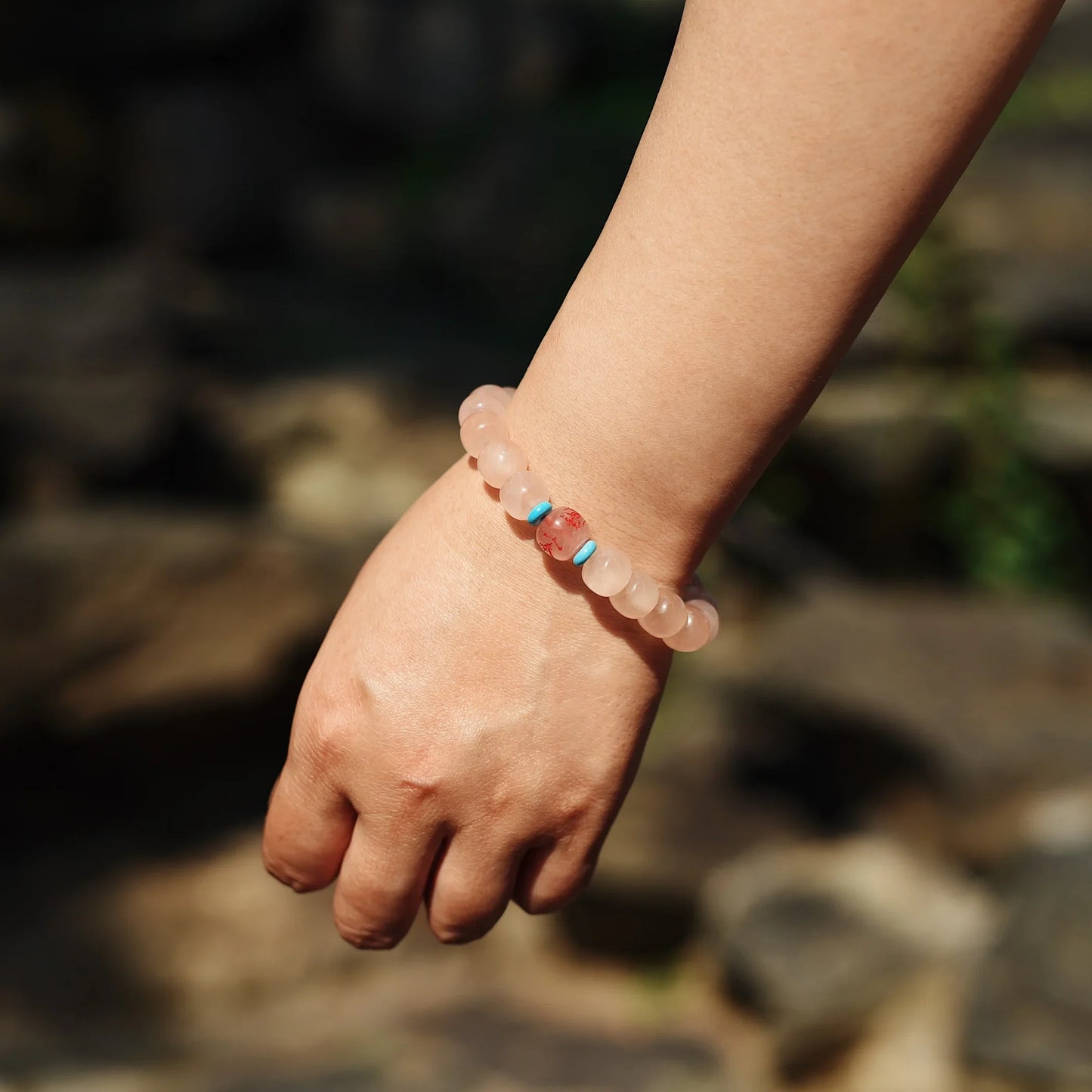 Sacred Peach Blossom Talisman - Niangniang Temple Love Activation & Multi-Guardian Bracelet - karmafu