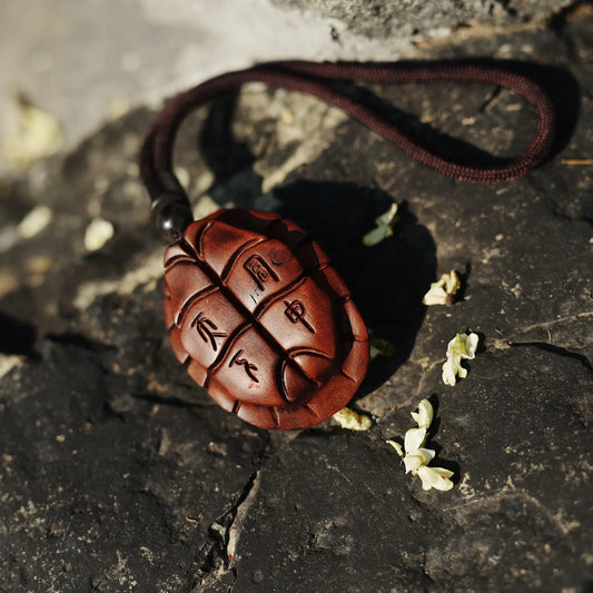 Wealth Unrivaled Tortoise - Lightning Jujube Wood Talisman for Fortune & Longevity - karmafu