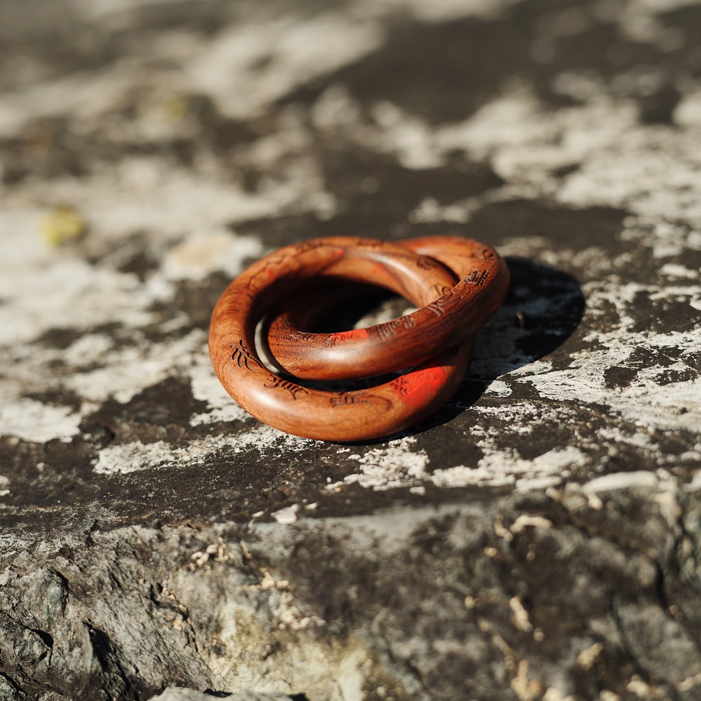 Taoist Yin-Yang Ring - Lightning Jujube Wood Cosmic Circle Talisman - karmafu
