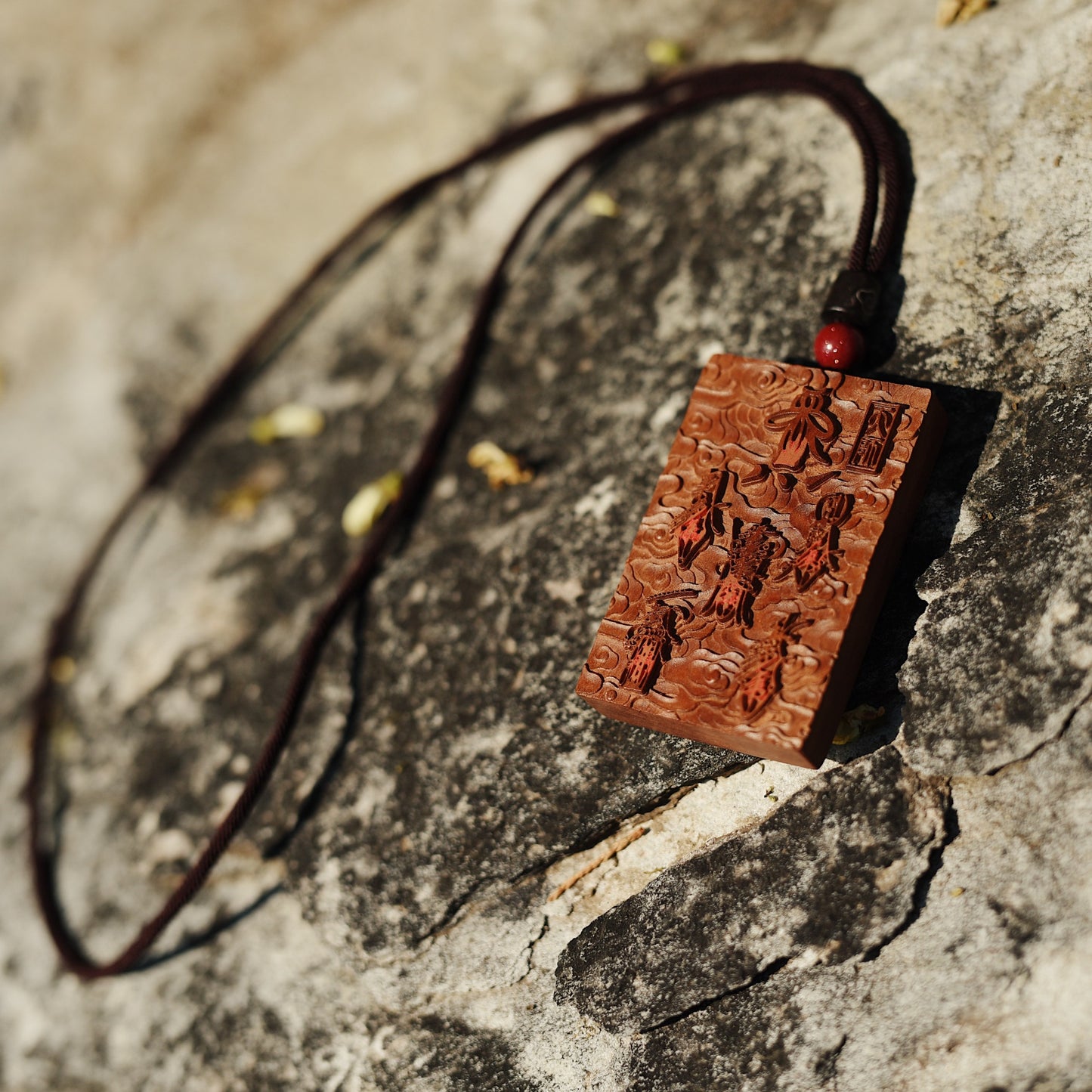 Five Paths Wealth Gods Plaque - Lightning-Charged Jujube Wood Talisman - karmafu
