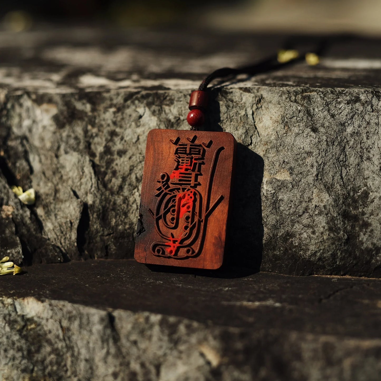 Cosmic Emperor Talisman - Lightning Jujube Wood Plaque with Golden Light Sigil - karmafu