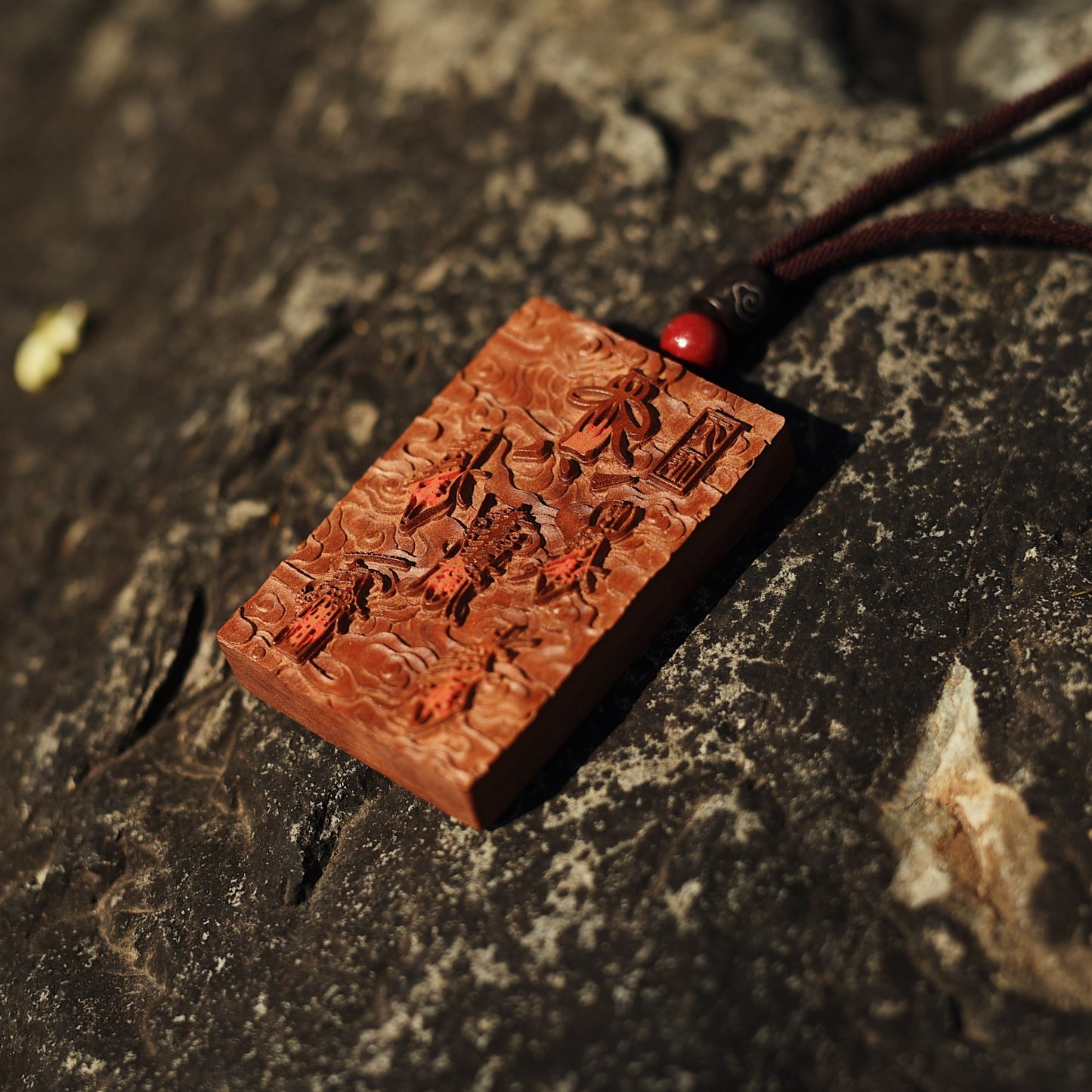 Five Paths Wealth Gods Plaque - Lightning-Charged Jujube Wood Talisman - karmafu