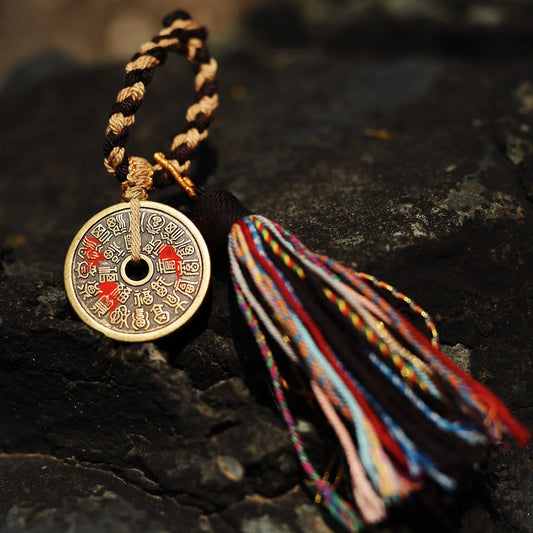 24 Blessings Longevity Cord - Fortune & Health Talisman for Car/Bag - karmafu