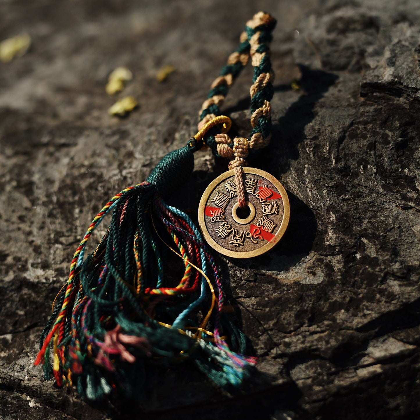 Five Peaks Energy Cord - Thunder Deity Wealth Braid with Anxiety Relief Talisman - karmafu