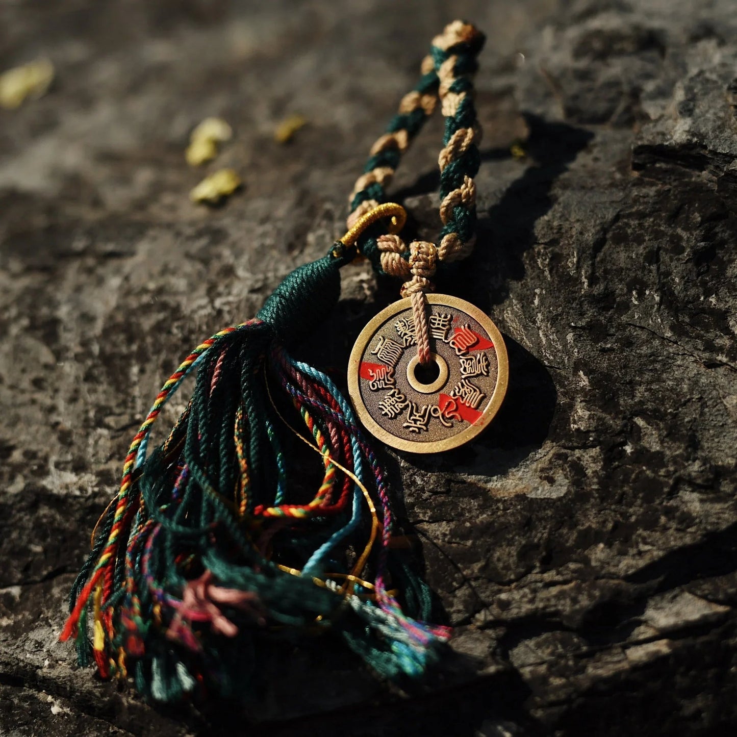 Five Peaks Taoist Energy Cord with Thunder Deity for Wealth & Balance - karmafu