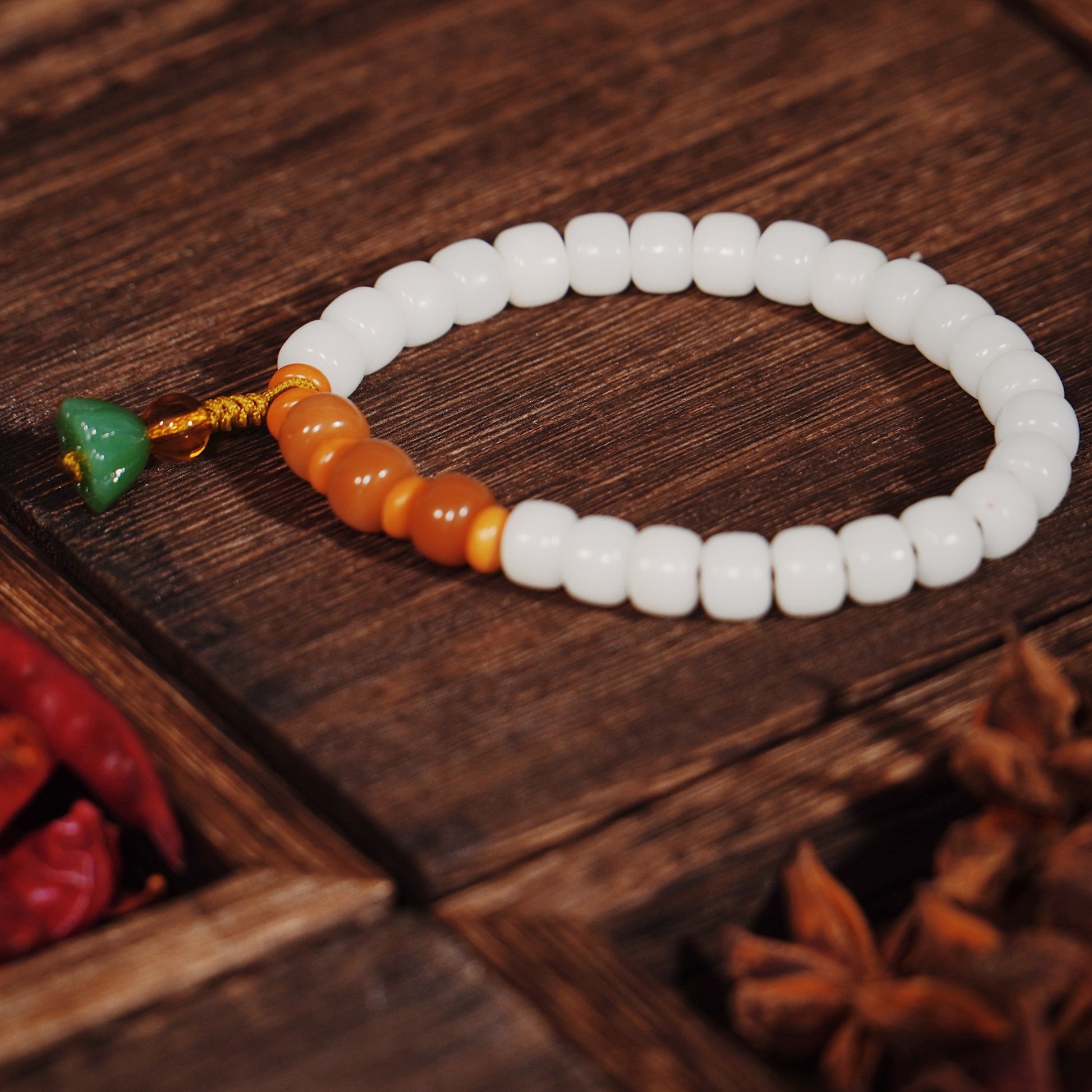 Sacred Child-Blessing Bodhi Mala - 27 Sage Beads with Lotus Seedpod Charm for Fertility & Healthy Pregnancy - karmafu