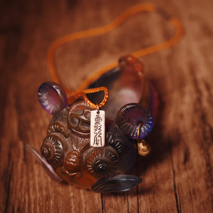 Sacred S925 Silver Karma Conduit - 2025 Wood Serpent Year Cosmic Shield Pendant - karmafu