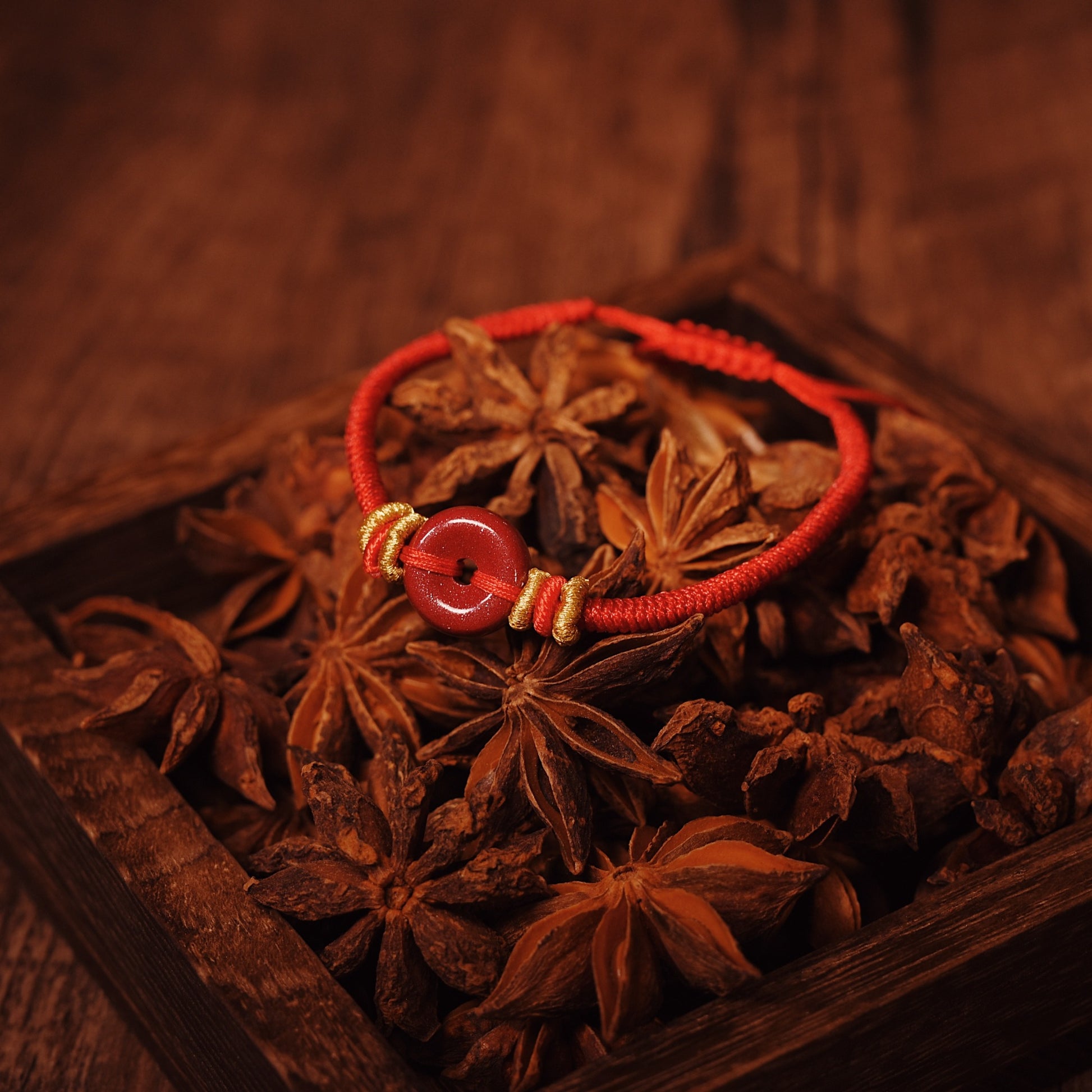 Royal Purple Cinnabar Pi Disc Bracelet - Natural Ore Protection Talisman for Zodiac Year & Evil Ward - karmafu