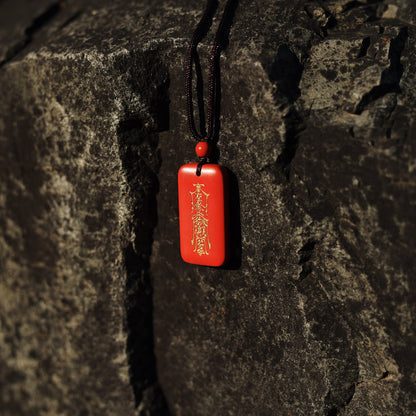 Sacred Cinnabar Talisman - Saturn Return Protection & Multi-Guardian Amulet - karmafu