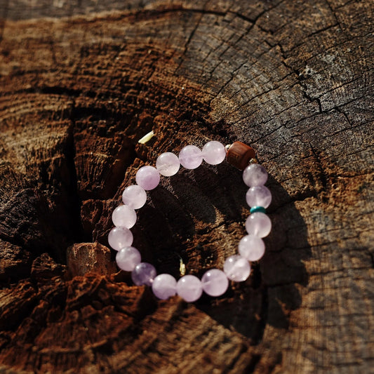 Violet Crystal Taoist Talisman Bracelet for Zodiac Renewal & Feminine Energy - karmafu