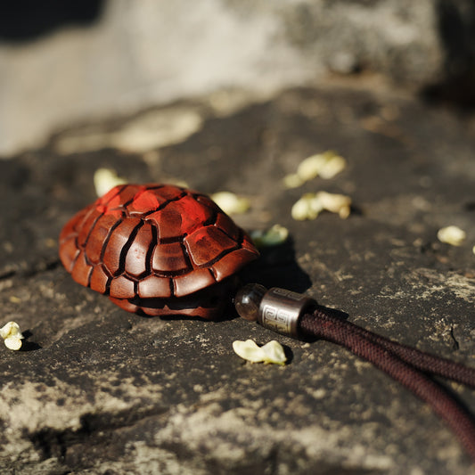 Wealth Unrivaled Tortoise - Lightning Jujube Wood Talisman for Fortune & Longevity - karmafu